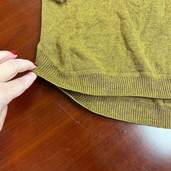 H&M Mustard & Brown Marled Knit Back Zipper Sweater sz S EUC - Picture 2 of 5